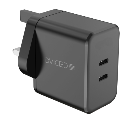 Incarcatoare - Dviced Wall charger 65W GaN 2 USB-C UK - Black