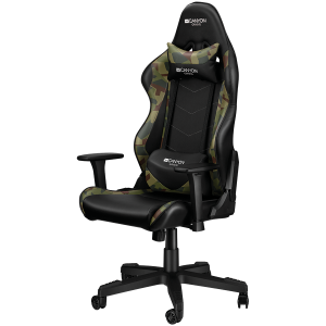 Gaming chair, PU leather, Original foam and Cold molded foam, Metal Frame, Butterfly mechanism, 90-165 dgree, 3D armrest, Class 4 gas lift, Nylon 5 Stars Base, 60mm PU caster, Black+camouflage pattern [2]
