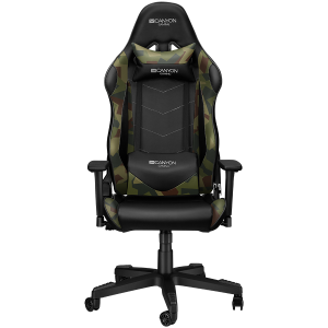 Gaming chair, PU leather, Original foam and Cold molded foam, Metal Frame, Butterfly mechanism, 90-165 dgree, 3D armrest, Class 4 gas lift, Nylon 5 Stars Base, 60mm PU caster, Black+camouflage pattern [0]
