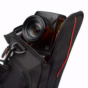 Geanta camera video compacta Case Logic, buzunar frontal, buzunare laterale, curea detasabila, poliester, negru "DCB304K"/3201022 [5]