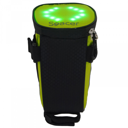 GEANTA reflectorizanta SPACER pentru Bicicleta, cu semnalizare LED prin telecomanda si de montat la sa, "SPBB-LEDSign" [1]