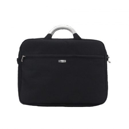 Accesorii Laptop - GEANTA SPACER, pt. notebook de max. 15.6", 1 compartiment, buzunar frontal, manere aluminiu, waterproof,  nylon, negru, "Axel",  "SPSB-AXEL-BK"