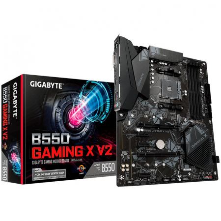 Componente PC - GIGABYTE Main Board Desktop AMD B550, AM4, 4 x DDR4, DVI-D/HDMI, 2xPCIE x16 , 3xPCIE x1, ALC887 , 2x M.2 , 4 x SATA, ATX