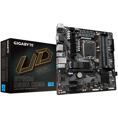 Componente PC - GIGABYTE Mainboard Desktop B760M DS3H DDR4 (LGA1700, 4x DDR4, 1xD-Sub, 1xHDMI, 2xDP, 2.5GLAN, 1x PCI Express x16 4.0, 2x PCI Express x1 3.0, 2xM.2, 4xSATA3, 1x USB Type-C, 5x USB 3.2 Gen1, 6x USB 2.0/