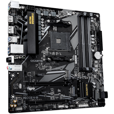 GIGABYTE Mainboard Desktop B550M DS3H AC R2 (AM4, 4x DDR4, 1x HDMI, 1x DisplayPort, GLAN, Wi-Fi 802.11ac, BT5.0, 1x PCIe x16 4.0, 1x PCIe x16 PCIe 3.0 x4, 1x PCIe x16 PCIe 3.0 x1, 2xM.2, 4xSATAIII, 4+ [2]