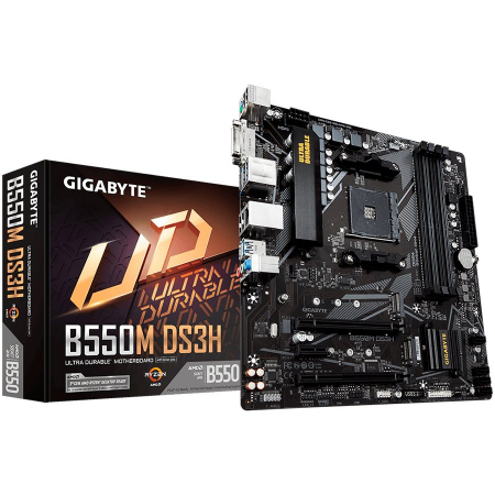 GIGABYTE MainBoard Desktop B550M DS3H (AM4, 4 x DDR4, 1 x DVI-D, 1 x HDMI, GbE LAN, 1 x PCI Express x16 (PCIEX16),1 x PCI Express x16 slot (PCIEX4), 1 x PCI Express x1, 2xM.2, 4 x SATAIII, 6x USB 3.2  [0]