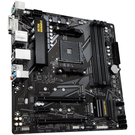 GIGABYTE MainBoard Desktop B550M DS3H (AM4, 4 x DDR4, 1 x DVI-D, 1 x HDMI, GbE LAN, 1 x PCI Express x16 (PCIEX16),1 x PCI Express x16 slot (PCIEX4), 1 x PCI Express x1, 2xM.2, 4 x SATAIII, 6x USB 3.2  [1]