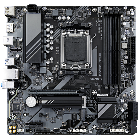 GIGABYTE Mainboard Desktop B650M D3HP (AM5, 4xDDR5, 1xHDMI, 2xDP, 2.5GbE LAN, mATX, Retail) [1]