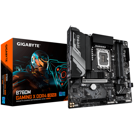 Componente PC - GIGABYTE Mainboard Desktop B760M GAMING X DDR4 GEN5 (LGA1700, 4xDDR4, 1xDP, 1xHDMI, 2.5GLAN, 1x PCIe x16 5.0, 2 x PCIe x16 PCIe 3.0 x4, 2xM.2, 4xSATAIII) mATX
