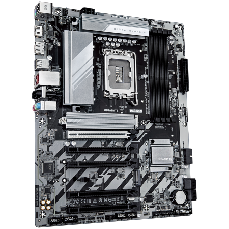 GIGABYTE Mainboard Desktop B860 DS3H WIFI6E (LGA1851, Ultra CPU, 4xDDR5, 1xHDMI, 1xDP, 2.5GLAN, WiFi 6E, BT5.3, 1xPCIe x16 5.0, 4xPCIe x16 slots, supporting PCIe 4.0 x1, 2xM.2, 4xSATA3) ATX [1]
