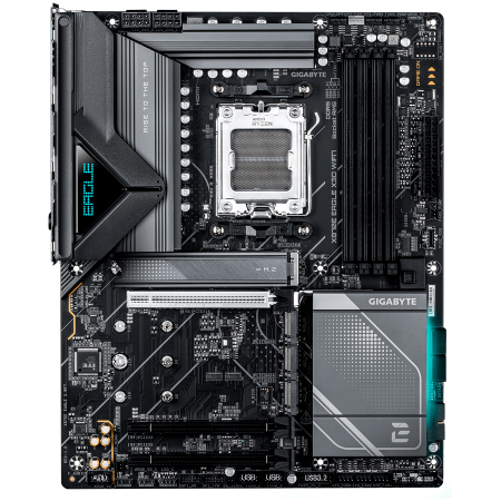 Componente PC - GIGABYTE Mainboard Desktop X870E EAGLE X3D WIFI7 (AM5,4 x DDR5, 2 x USB4 TypeC, 1xHDMI, 5GLAN, 1 x PCIe x16, 4 x M.2,4xSATA6, Wi-Fi 7, BT5.4) ATX