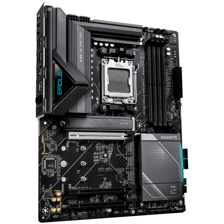 GIGABYTE Mainboard Desktop X870E EAGLE X3D WIFI7 (AM5,4 x DDR5, 2 x USB4 TypeC, 1xHDMI, 5GLAN, 1 x PCIe x16, 4 x M.2,4xSATA6, Wi-Fi 7, BT5.4) ATX [1]