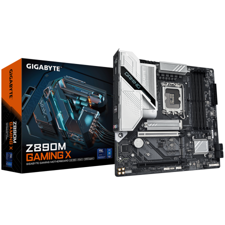 Placi de Baza - GIGABYTE Mainboard Desktop Z890M GAMING X (LGA1851, Ultra CPU, 4xDDR5, 1xHDMI, 2xDP, 2.5GLAN, 1xPCIe x16 5.0, 1xPCIe x16 supporting PCIe 4.0 x4, 3xM.2, 4xSATA3) mATX