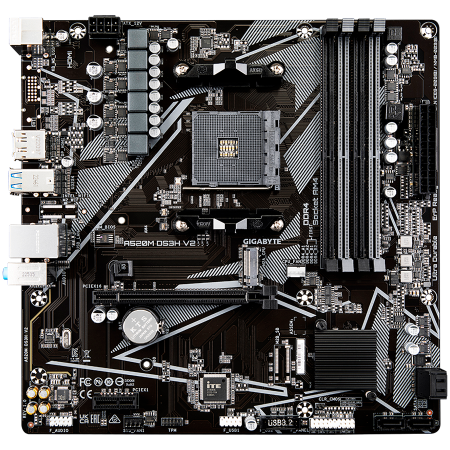 GIGABYTE MB AM4, A520, 4xDDR4, DP + HDMI, 1xPCIe x16 3.0, 1xPCIe x1, 1xM.2, 4xSATA, GbE LAN, mATX [1]