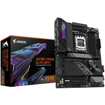 GIGABYTE MB X870E AORUS ELITE WIFI7 (AM5, 4x DDR5 256GB, 1x PCI-E 5.0 x16x16, 1x PCI-E 4.0 x16x4, 1x PCI-E 3.0 x16x2, 3x M.2 PCIe 5.0 & 1x M.2 PCIe 4, 4x SATA, 2x USB4 Type-C, 6x USB 3.2, 3x USB 2.0,  [0]