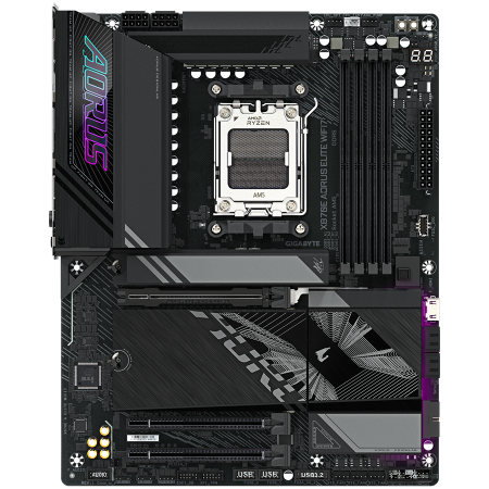 GIGABYTE MB X870E AORUS ELITE WIFI7 (AM5, 4x DDR5 256GB, 1x PCI-E 5.0 x16x16, 1x PCI-E 4.0 x16x4, 1x PCI-E 3.0 x16x2, 3x M.2 PCIe 5.0 & 1x M.2 PCIe 4, 4x SATA, 2x USB4 Type-C, 6x USB 3.2, 3x USB 2.0,  [1]