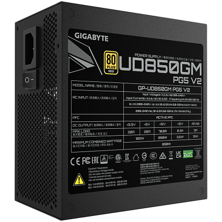 GIGABYTE UD850GM PG5 V2, 850W, 80 PLUS Gold, ATX 3.1, Fully modular [3]