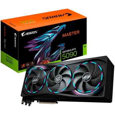 Placi Video - GIGABYTE Video Card NVIDIA AORUS GeForce RTX 5090 MASTER 32G (32GB GDDR7/512bit, PCI-E 5.0, Recommended PSU 1000W, 16Pin Power connector, 3x DP, 1x HDMI) Black