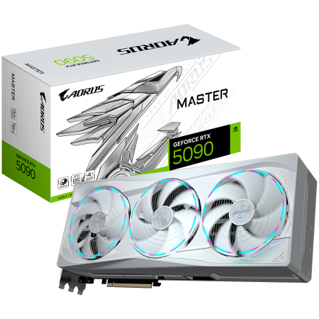GIGABYTE Video Card NVIDIA AORUS GeForce RTX 5090 MASTER ICE 32G (32GB GDDR7/512bit, PCI-E 5.0, Recommended PSU 1000W, 16Pin Power connector, 3x DP, 1x HDMI) White [0]