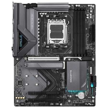 GIGAYBTE Mainboard Desktop X870 EAGLE WIFI7 (AM5, 4x DDR5 256GB, 1x PCI-E 5.0 x16x16, 2x PCI-E 3.0 x16x1, 1x PCI-E M.2, 2x M.2, 4x SATA, 2x USB4 Type-C DP, 4x USB 3.2, 1x HDMI, WiFi7, 2.5GbE LAN, ATX) [1]
