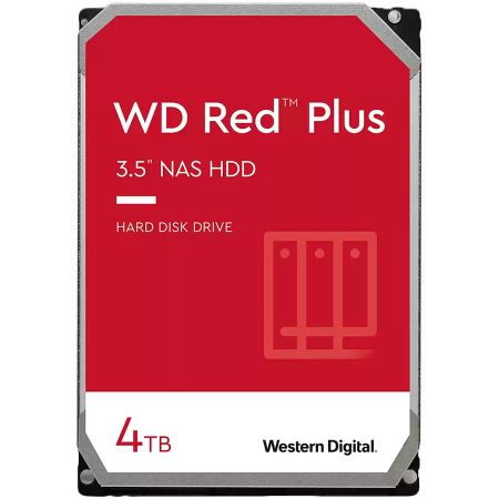 HDD NAS - HDD NAS WD Red Plus 4TB CMR, 3.5'', 256MB, 5400 RPM, SATA, TBW: 180