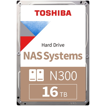 HDD. Hard Disk Drives - HDD NAS TOSHIBA N300 16TB CMR, 3.5'', 1024MB, 7200RPM, SATA, TBW: 180