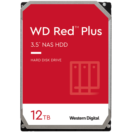 Retelistica & Supraveghere - HDD NAS WD Red Plus 12TB CMR, 3.5'', 512MB, 7200 RPM, SATA, TBW: 180