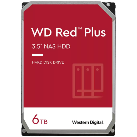 Retelistica & Supraveghere - HDD NAS WD Red Plus 6TB CMR, 3.5'', 256MB, 5640 RPM, SATA, TBW: 180