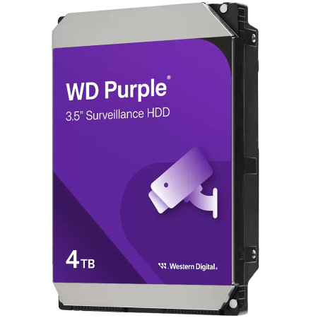Hard disk uri - HDD Video Surveillance WD Purple 4TB CMR, 3.5'', 128MB, SATA, TBW: 180
