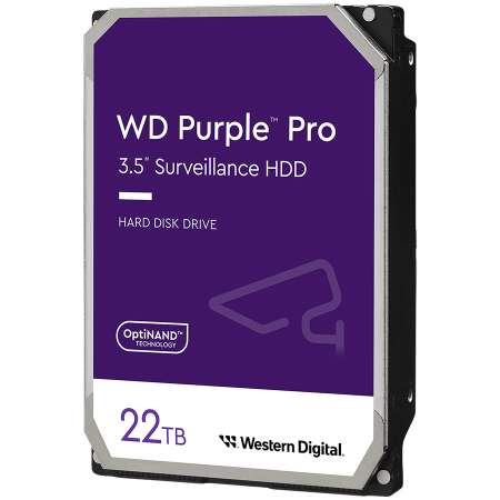 HDD. Hard Disk Drives - HDD Video Surveillance WD Purple Pro 22TB CMR, 3.5'', 512MB, 7200 RPM, SATA, TBW: 550