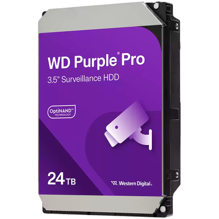 Hard disk uri - HDD Video Surveillance WD Purple Pro 24TB CMR, 3.5'', 512MB, 7200 RPM, SATA, TBW: 550
