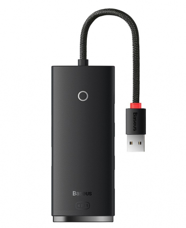 USB Hub - HUB extern Baseus Lite, porturi USB: USB 3.0 x 4, conectare prin USB 3.0, lungime 0.25m, negru, "WKQX030002" (include TV 0.8lei) - 6932172606190