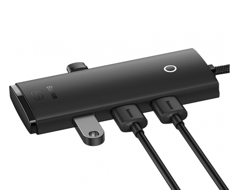HUB extern Baseus Lite, porturi USB: USB 3.0 x 4, conectare prin USB 3.0, lungime 0.25m, negru, "WKQX030001" (include TV 0.8lei) - 6932172606183 [1]