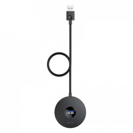 USB Hub - HUB extern Baseus Round Box, porturi USB: USB 3.0 x 1 + USB 2.0 x 3, conectare prin USB 3.0, lungime 1 m, negru, \\"CAHUB-U01\\" (include TV 0.8lei)