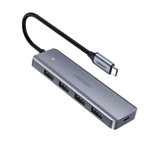 USB Hub - HUB extern Ugreen, \\"CM219\\" porturi USB: USB 3.0 x 4, conectare prin USB, material ABS, port micro USB 5V, lungime 15 cm, LED, gri, \\"50985\\" (include TV 0.8lei) - 6957303859856