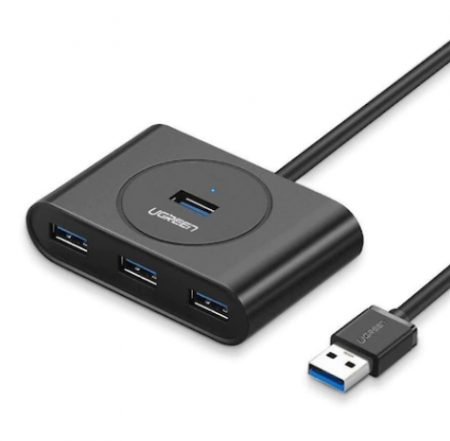 USB Hub - HUB extern Ugreen, \\"CR113\\" porturi USB: USB 3.0 x 4, conectare prin USB 3.0, lungime 0.5 m, negru, \\"20290\\" (include TV 0.8lei) - 6957303822904