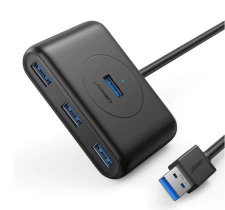 USB Hub - HUB extern Ugreen, "CR113" porturi USB: USB 3.0 x 4, conectare prin USB 3.0, lungime 1 m, negru, "20291" (include TV 0.8lei) - 6957303822911