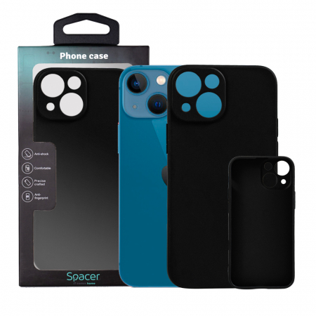 Laptop, Tablete & Telefoane - HUSA SMARTPHONE Spacer pentru Iphone 13 Mini, grosime 1.5mm, material flexibil TPU, negru "SPPC-AP-IP13M-TPU"