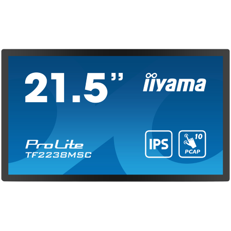 IIYAMA 21,5" Bonded PCAP Bezel Free 10P Touch with Anti-Fingerprint coating, 1920x1080, IPS panel, DisplayPort, HDMI, 525cd/m² (with touch), Gloves and Waterproof mode, Palm Rejection, USB Touch Inter [0]