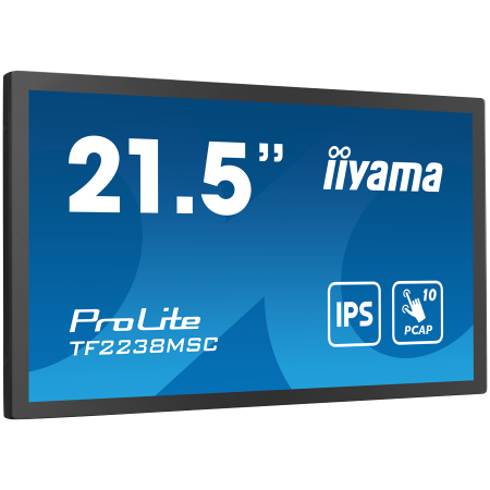IIYAMA 21,5" Bonded PCAP Bezel Free 10P Touch with Anti-Fingerprint coating, 1920x1080, IPS panel, DisplayPort, HDMI, 525cd/m² (with touch), Gloves and Waterproof mode, Palm Rejection, USB Touch Inter [1]