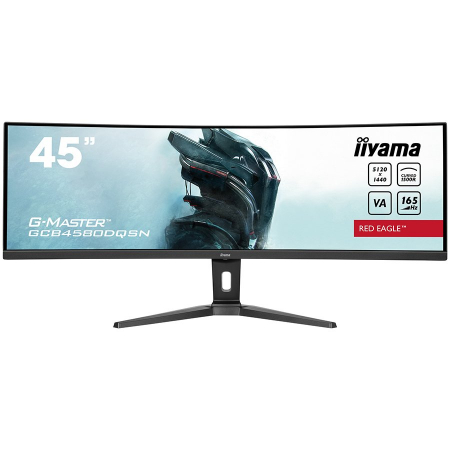 Iiyama G-MASTER Red Eagle GCB4580DQSN-B1LED monitor gaming curved 45" (44.5" viewable) 5120 x 1440 Dual Quad HD @ 165 Hz VA 450 cd/m² 3000:1 HDR400 0.8 ms 2xHDMI DisplayPort speakers black matte GCB45 [0]