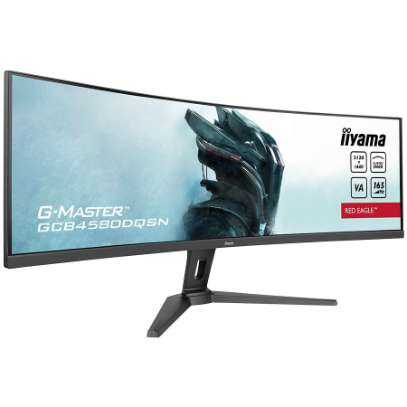 Iiyama G-MASTER Red Eagle GCB4580DQSN-B1LED monitor gaming curved 45" (44.5" viewable) 5120 x 1440 Dual Quad HD @ 165 Hz VA 450 cd/m² 3000:1 HDR400 0.8 ms 2xHDMI DisplayPort speakers black matte GCB45 [1]