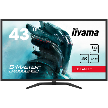 Monitoare - IIYAMA G4380UHSU-B1, 43" VA-panel, Pro-Gaming, G-Master Red Eagle, UHD 3840x2160@144Hz, 0,4ms (MPRT), 550cdm² HDR, FreeSync, Speakers 2x 7W, 2xHDMI 60Hz, 2xDisplayPort 144Hz, USB-HUB (2x2.0 2x3.0), He