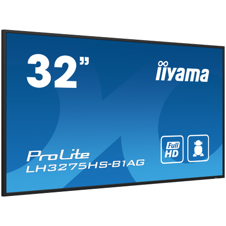 IIYAMA LFD LH3275HS-B1AG 32" Full HD Professional Digital Signage 24/7 31.5" 1920 x 1080 @60Hz 500 cd/m² 1200:1 8ms Android 11 OS, iiSignage2, FailOver, EShare landscape, portrait [1]