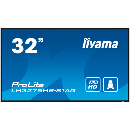 IIYAMA LFD LH3275HS-B1AG 32" Full HD Professional Digital Signage 24/7 31.5" 1920 x 1080 @60Hz 500 cd/m² 1200:1 8ms Android 11 OS, iiSignage2, FailOver, EShare landscape, portrait [0]