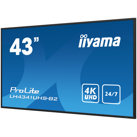 IIYAMA LFD LH4341UHS-B2 43" Professional Digital Signage display with 4K UHD resolution and 24/7 3840x2160 16:9 500cd 1200:1 8ms landscape, portrait [2]