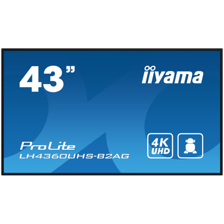 TV, Multimedia & Electronice - IIYAMA LFD LH4360UHS-B2AG 42.5" VA 3840 x 2160 @60Hz 500 cd/m² 5000:1 8.5ms Android 11 OS, iiSignage², FailOver, EShare landscape, portrait 3y