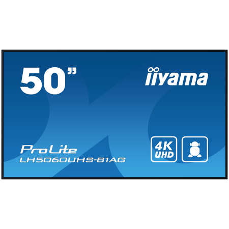 Sisteme PC & Periferice - IIYAMA LFD LH5060UHS-B1AG 50" 4K UHD professional digital signage 3840x2160 16:9 500 cd/m² 1200:1 8ms Android 11 OS, iiSignage², FailOver, EShare landscape, portrait