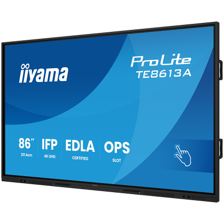 IIYAMA LFD ProLite TE8613A-B2AG 86" Google EDLA Certified IFP Interactive display 500cd 1200:1 8ms PureTouch-IR iiWare 21E (Android 14 OS, Android 16 summer 2026) [1]