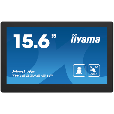 Sisteme PC & Periferice - IIYAMA Monitor Android 24/7 TW1623AS-B1P 15.6” Full HD PCAP 10pt touch screen with POE 1920 x 1080 16:9 450 cd/m² 30ms projective capacitive Android 13 BT